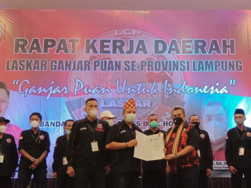 Acara Deklarasi Laskar Ganjar-Puan Provinsi Lampung di Swissbell Hotel, Bandarlampung, Minggu (30/1). Foto: Netizenku.com