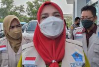 Kepala Satgas Percepatan Penanganan Covid-19 Kota Bandarlampung, Eva Dwiana, usai acara akselerasi vaksinasi kelompok rentan oleh Polri di GSG UIN Raden Intan, Jumat (11/2). Foto: Netizenku.com 