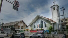 Gereja Katedral Kristus Raja di Jalan Kota Raja, Gunung Sari, Tanjungkarang Pusat, Kota Bandarlampung, Selasa (22/3). Foto: Netizenku.com 
