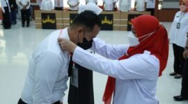 Wali Kota Bandarlampung Eva Dwiana membuka Pelatihan Dasar CPNS Formasi Umum Angkatan I-V Tahun 2020 di Aula Gedung Semergou, Rabu (9/3). Foto: IST