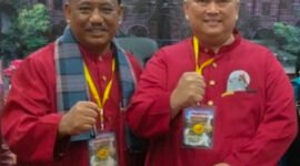 Ketua Umum KBSB Lampung 2022-2027 Afdi Muslim SE (kanan) dan Ketua Dewan Pembina KBSB Lampung 2022-2027 Dr Khaidarmansyah SH MPd (kiri) di Hotel Nusantara, Kota Bandarlampung, Minggu (20/3). Foto: IST