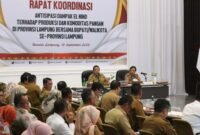 Gubernur Lampung saat menggelar Rakor di Mahan Agung, Bandarlampung, Selasa (19/9). Foto: Diskominfotik Lampung