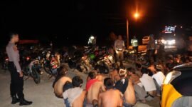 Razia balap liar oleh Polres Pringsewu. Foto: Reza