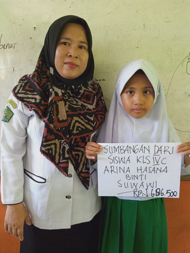 Siswa kelas 4 MI, Arina. Foto: Humas Kemenag Lampung.