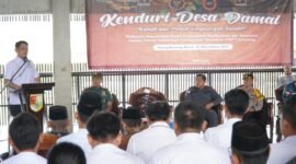 Foto: Pj Bupati Tubaba, Drs. M. Firsada, M.Si, hadiri kegiatan Kenduri desa damai di Sessat Agung setempat, Kamis (23/11). (Arie/NK)