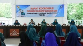 Foto: Rakor TP PKK Tubaba dipimpin langsung Hanita Firsada di Aula Rumah Dinas Bupati, Rabu (17/1). (Arie/NK)