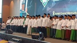 Jajaran PWNU Lampung ketika dilantik. Foto: Luki.