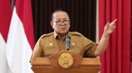 Gubernur Lampung, Arinal Djunaidi, ketika memberikan sambutan. Foto: Diskominfotik Lampung.