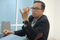 Kepala Dinas Perpustakaan dan Kearsipan (Perpusda) Provinsi Lampung, Riski Sofyan, ketika diwawancarai Lentera SL. Foto: Luki.