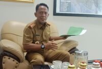 Kepala Dinas BMBK Lampung, Taufiqullah, ketika menjelaskan kepada awak media. Foto: Arsip Luki. 
