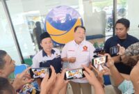 Anggota DPRD Provinsi Lampung Fahrurrozi dan Rakhmat Husein DC, di Kantor Nasdem Lampung. Foto: Agis