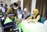 Jamaah haji yang bakal diberangkatkan ke Madinah. Foto: Humas Kemenag Lampung. 