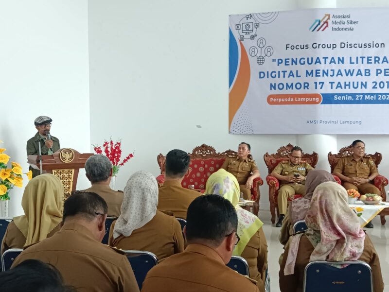 Ketua AMSI Lampung, ketika menyampaikan sambutan. Foto: Luki. 