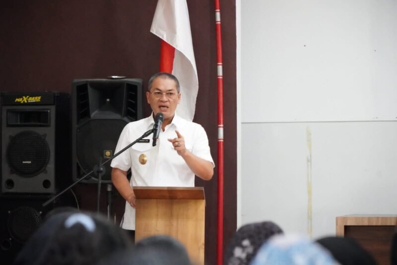 Sekdakab Tubaba, Ir. Novriwan Jaya, SP memberikan arahan terkait pencegahan Stunting kepada Kader Pembangunan Manusia. (Arie/NK)