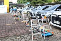 Peralatan Penunjang Penertiban Pemakaian Ketenaga Listrikan (P2TL) yang digelar dalam apel gelar alat, di PLN UID Lampung, Kamis (13/6/2024). (Ist/NK) 