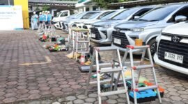 Peralatan Penunjang Penertiban Pemakaian Ketenaga Listrikan (P2TL) yang digelar dalam apel gelar alat, di PLN UID Lampung, Kamis (13/6/2024). (Ist/NK) 