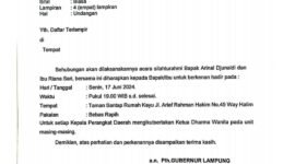 Undangan acara silaturahmi dengan Arinal Djunaidi. 