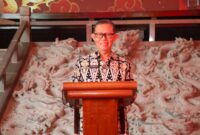 Sekdaprov Lampung, Fakhrizal Darminto ketika memberikan sambutan. (Foto: Admin). 