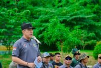 Bupati Pesawaran Dendi Ramadhona, menghadiri kegiatan bela negara dan gathering, Sabtu (29/6/2024).
