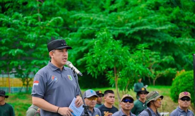 Bupati Pesawaran Dendi Ramadhona, menghadiri kegiatan bela negara dan gathering, Sabtu (29/6/2024).