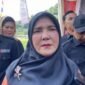 Walikota Bandarlampung, Eva Dwiana saat diwawancarai awak media. (Foto: Agis) 
