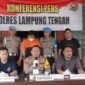 Polres Lamteng konferensi pers, pelaku penembakan oleh oknum anggota DPRD berinisial MSM (42). (Asep/NK)