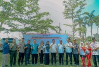 Bawaslu Lampung ketika mendeklarasikan kampung pengawasan partisipan di Lamteng. (Foto: Humas Bawaslu Lampung) 