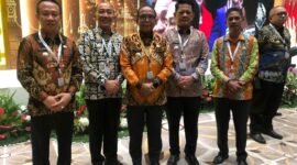 Pj Bupati Pringsewu, Marindo Kurniawan saat menghadiri Plpenyampaian LHP LKPP 2023. (Ist/NK)