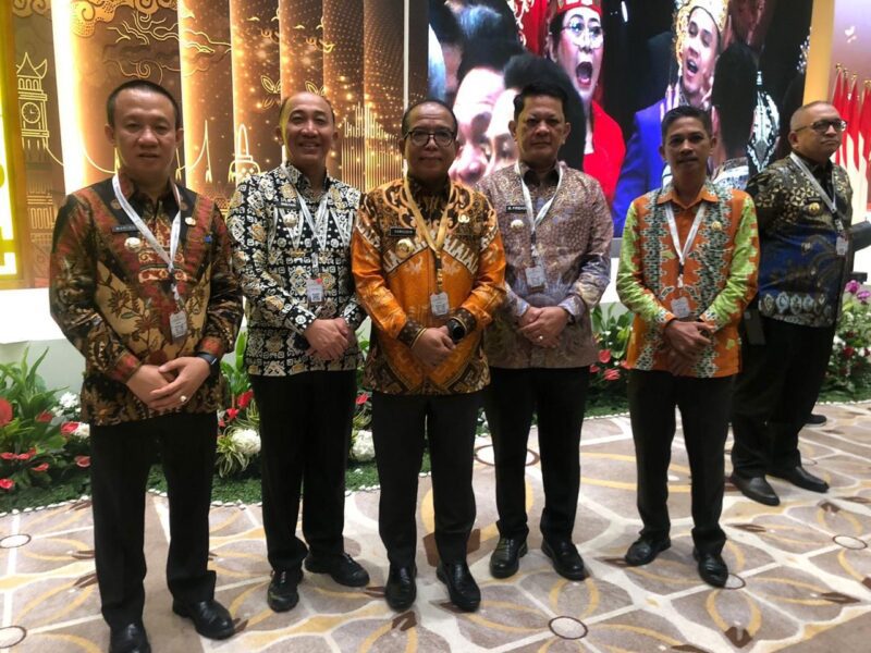 Pj Bupati Pringsewu, Marindo Kurniawan saat menghadiri Plpenyampaian LHP LKPP 2023. (Ist/NK)