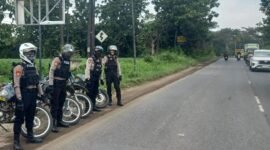 Polres Lamteng meningkatkan kegiatan preventif seperti Patroli KRYD di lokasi yang dianggap rawan aksi kriminalitas, Minggu (14/7/2024). (Asep/NK)