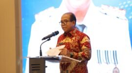 Pj Gubernur Lampung, Samsudin, ketika menyampaikan sambutan. (Foto: Adpim) 