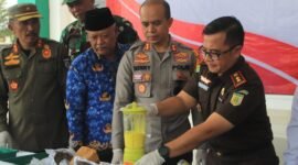 Kejari Pringsewu Musnahkan Barang Bukti Tindak Pidana Inkracht. (Ist/NK)