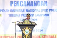 Pj Gubernur Lampung ketika menyampaikan sambutan. (Foto: Diskominfotik) 