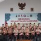 Foto bersama gerakan Pramuka pangkalan Rutan Kota Agung, Sabtu (10/8/2024) di Aula Lapas Kota Agung. (Rapik/NK)