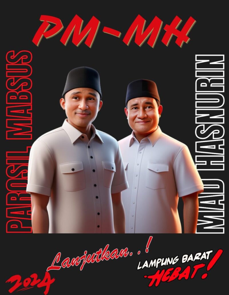 Calon bupati dan wakil bupati Lampung Barat, Parosil Mabsus dan Mad Hasnurin. (Ist/NK)