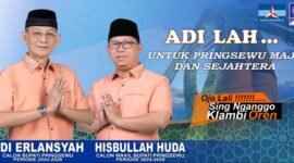Pasangan calon Bupati dan Wakil Bupati Pringsewu Adi Erlansyah dan Hisbullah Huda sudah mengantongi dua rekom B1KWK dari Partai Demokrat dan PAN