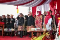 Pemerintah Provinsi Lampung menggelar Upacara Peringatan Hari Ulang Tahun (HUT) ke-79 Kemerdekaan Republik Indonesia, di komplek perkantoran Pemerintah Provinsi (Pemprov) Lampung, Kota Baru, Jati Agung, Lampung Selatan, Sabtu (17/8/2024). 