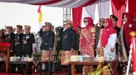 Pemerintah Provinsi Lampung menggelar Upacara Peringatan Hari Ulang Tahun (HUT) ke-79 Kemerdekaan Republik Indonesia, di komplek perkantoran Pemerintah Provinsi (Pemprov) Lampung, Kota Baru, Jati Agung, Lampung Selatan, Sabtu (17/8/2024). 