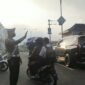 Satlantas Polres Tanggamus Rutin Antisipasi Kemacetan Jam Rawan. (Rapik/NK)