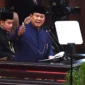 Presiden Prabowo Subianto menyampaikan pidato sesaat setelah dilantik di Gedung Nusantara, Kompleks Parlemen, Senayan, Jakarta, Minggu (20/10). ANTARA FOTO