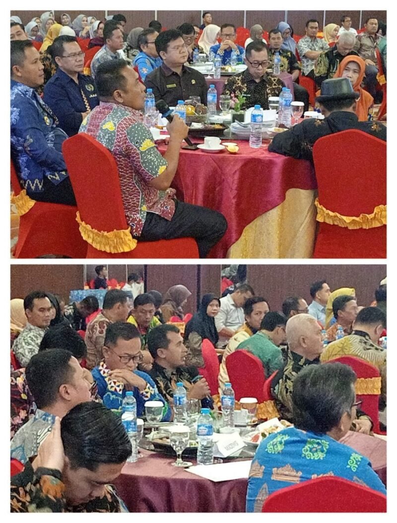 (Atas) Manager Umum Chandra Group Deni Wahyudi, (bawah) perwakilan HIPPI Lampung, Dwi Agus Irianto, dalam Diskusi Publik Energi dan Investasi Seimbangkah? Yang digelar PWI Lampung, di Hotel Horison Bandarlampung, Kamis (5/12/2024). (Netizenku) 