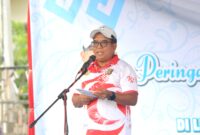 Pj Gubernur Lampung, Samsudin pada Acara Gebyar Peringatan Hari Ibu di Lapangan Korpri, Komplek Kantor Gubernur, Jum'at (27/12), Foto: Diskominfotik Provinsi Lampung.