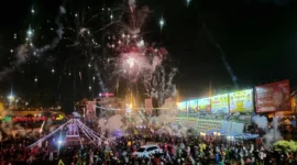 Perayaan pergantian tahun di Kota Bandarlampung, Sabtu (31/12/2022) malam. ANTARA/Dian Hadiyatna.