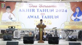 Pj Gubernur Lampung, Samsudin dalam Acara Doa Bersama di Mahan Agung, Selasa (31/12), Foto: Diskominfotik Provinsi Lampung.