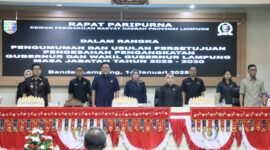 Rapat Paripurna DPRD Provinsi Lampung di Ruang Sidang DPRD Provinsi Lampung, Selasa (14/01), Foto: Diskominfotik Provinsi Lampung.