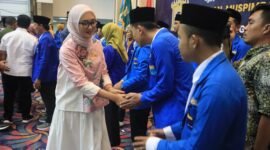 Jihan Nurlela bersama PKC PMII Provinsi Lampung di Balai Keratun Kantor Gubernur Lampung, Sabtu (12/4/2025), Foto: Diskominfotik Provinsi Lampung.