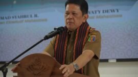 Pj Sekdaprov Lampung, M. Firsada saat membuka acara Culture Literary Festival dan World Book Day 2025 di GSG UIN Raden Intan Lampung, Selasa (15/4/2025).