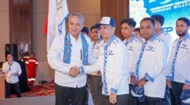 Kadiskominfotik Provinsi Lampung bersama Anggota APJII Wilayah Lampung dalam kegiatan halal bihalal di Ballroom Hotel Radisson, Rabu (16/4/2025).