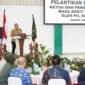 Kadis Kominfotik, Achmad Saefulloh saat mewakili Gubernur Lampung menghadiri pelantikan dan pengukuhan ketua dan pengurus PPAD Provinsi Lampung, di Aula Sudirman Makorem 043/Gatam, Kamis (17/4/2025), Foto: Diskominfotik Provinsi Lampung.