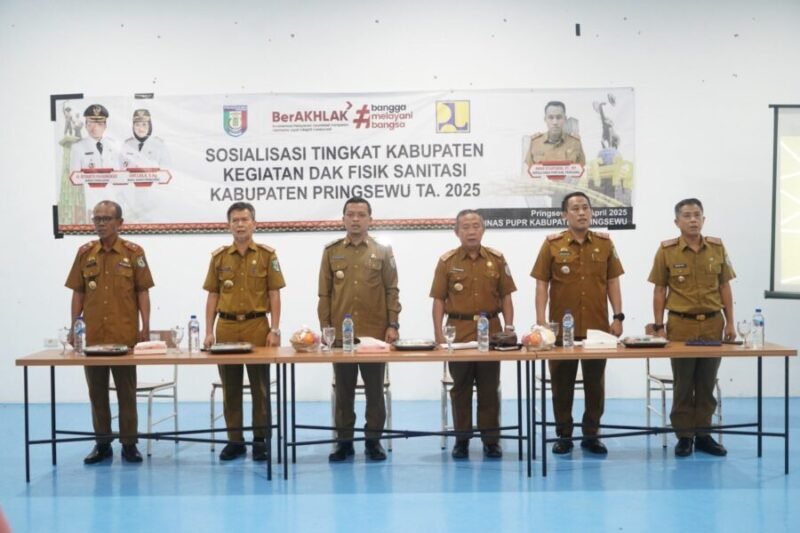 Pemkab Pringsewu saat menggelar sosialisasi DAK Fisik Sanitasi 2025 di Aula Princhsto, Pringkumpul, Selasa (22/4/2025), Foto: Reza/NK.